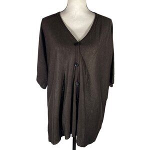 Lafayette 148 New York Brown Linen Knit Cardigan P/S Lightweight dolman Sleeve